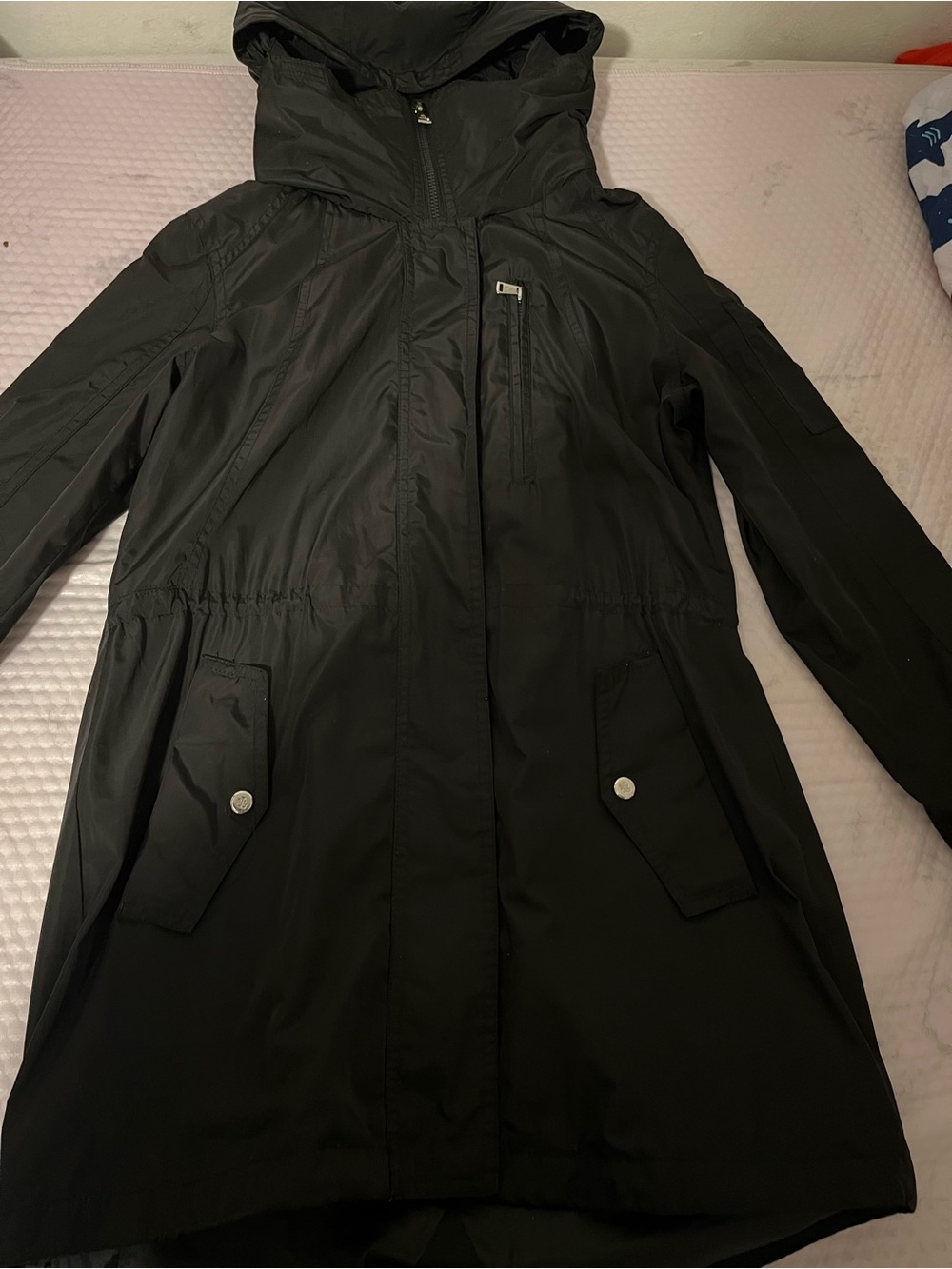 Ralph Lauren Black Hooded Trench Coat